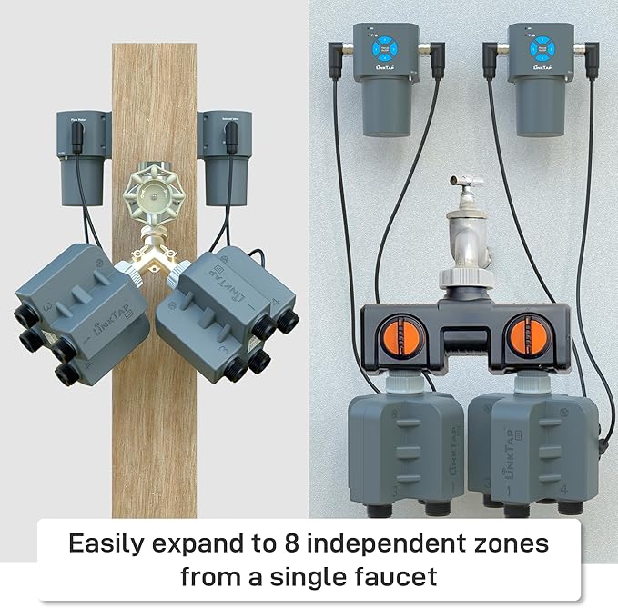 LinkTap Q1 4-Zone Wireless Water Timer & Gateway, Equals Four G2S Smart Hose Timers