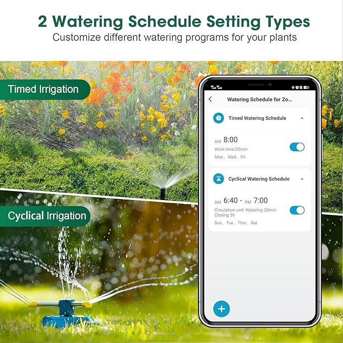 IPX5 Smart WiFi Sprinkler Timer with Smart Life App and Voice Control Rain Delay