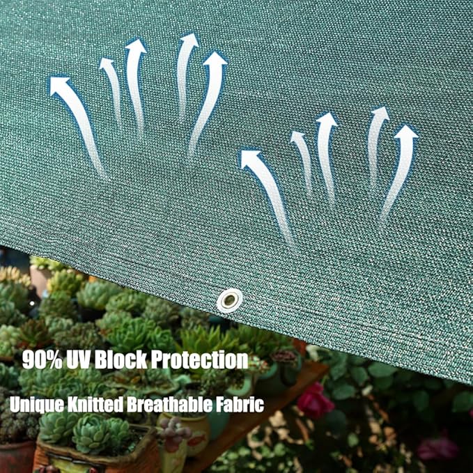 90% Shade Cloth for Plants 2 Ft × 3.3 Ft Greenhouse Shade Cloth for Protect Vegetable Plants Fruits Flowers Crops - Green