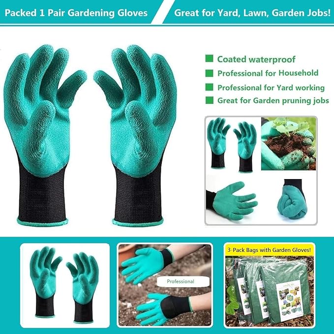 Professional 2-Pack 137 Gallon Lawn Garden Bags Large (D34,H34 inch) Yard Waste Bags with Gardening Gloves, Big Leaf Bag,Yard Debris,Waste Container,Lawn Trash Bin,Grass Clippings,Weeds Bags 4 Handles