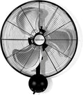 Hurricane Pro High Velocity Oscillating Metal Wall Mount Fan w/ 3 Speeds, Black, 20" - Corded Electric Air Cooling Unit w/ Powerful 4500 CFM Airflow for Home, Garage, Gym, Workshop & Greenhouse