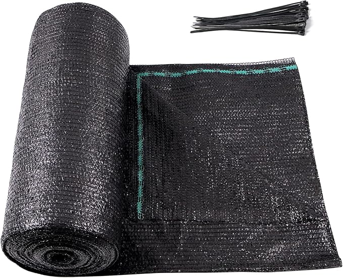 Amagenix 50% Eyelets Shade Cloth Roll 8' x 100 FT Cuttable Sun Shade Mesh Tarp UV Resistant Screen Cover for Garden, Patio, Greenhouse, Canopy, Kennel, Plant, Black