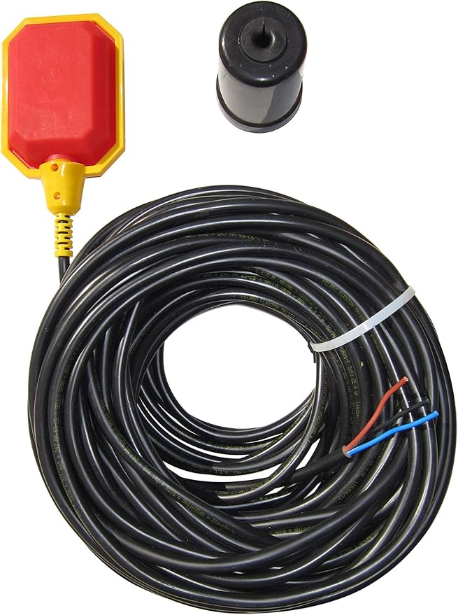 Float Switch for Sump Pump -100-Foot Water Level Sensor with Honeywell Microswitch and Adjustable Tether Length for Ground Water Bilge Pump and Water Tank – Non-Corrosive PP Casing, Rated to 13 Amps