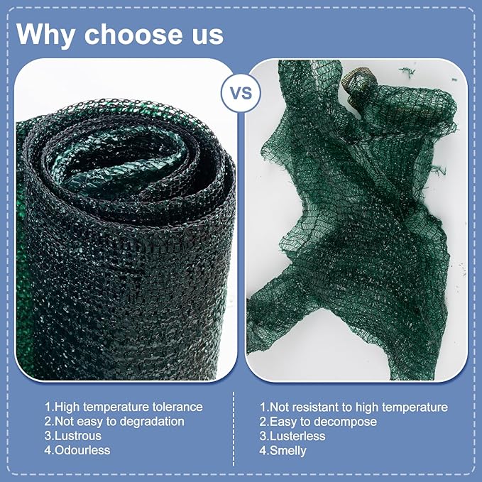 LOVE STORY 6x12FT 70% Dark Green Shade Cloth Sun Shade Net UV Resistant Mesh Tarp Plant Cover Sunblock Net for Garden,Greenhouse,Vegetables,Flowers