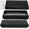 Yinder 20 Pcs Seed Starter Trays Tray Kits with Dome 128 Cells Plug Trays and 1020 Tray No Holes with 100 Pcs Tags Seed Starter Kit for Nursery Germination Plant Propagation Gardening Greenhouse