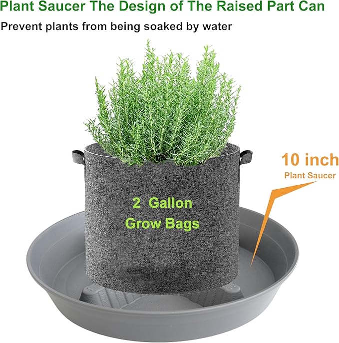 4 Pack Plant Saucer 10 inch, 8 12 14 17 inch, Plant Stand Plastic Plant Saucers for Indoors Outdoor, Heavy Duty Flower Plant Risers for Inside Pots, Pot Saucers for Plants, Grow Bags Saucers