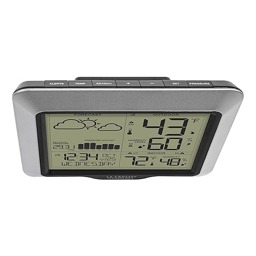 La Crosse Technology Advanced Wireless Weather Station: Dynamic Icons, Barometric Pressure, Atomic Time, Temperature/Humidity Gauge, Recording, Stylish Display, Fast Reception & Long Range (330 Feet)