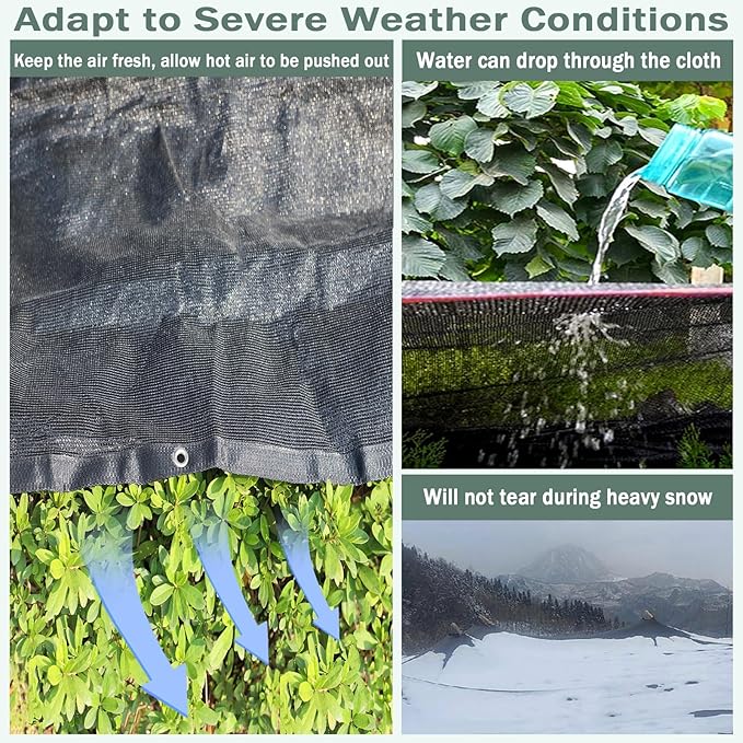 90% Black Shade Cloth 10 ft X 18 ft, Heavy Duty HDPE Mesh Sun Shade Tarp with Grommets for Garden Greenhouse Pergola Patio Pool Kennel UV Protection