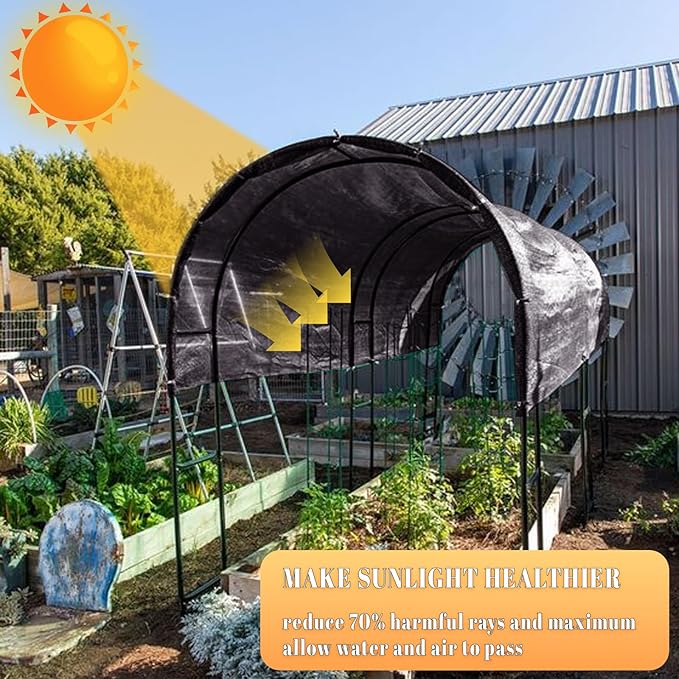 Cool Area 70% 10x12ft Sunblock Shade Cloth Cover Mesh UV Resistant Net for Garden Flower Plant Greenhouse, Black