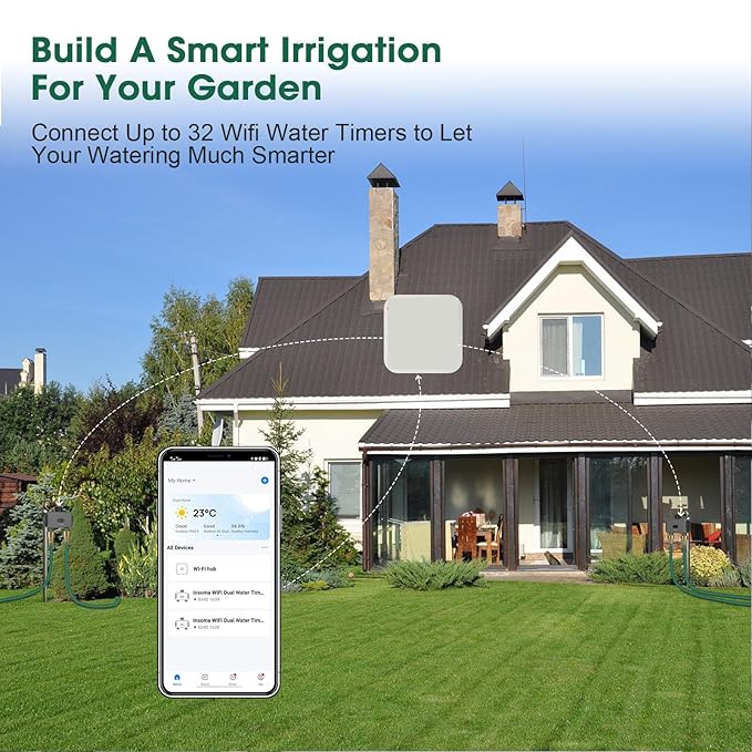 IPX5 Smart WiFi Sprinkler Timer with Smart Life App and Voice Control Rain Delay