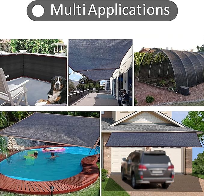 Shade Cloth for Garden 90% Mesh Tarp with Grommets for Plants Greenhouse Cover 6X6FT Outdoor Sunblock Neting for Patio Pergola Deck Sturdy and Breathable Fabric Net