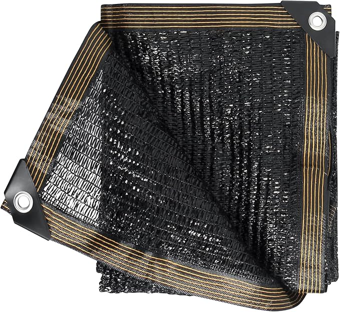 50% Shade Cloth, 10x20FT Sun Shade Cover Net Mesh Tarp with Grommets for Greenhouse, Plant, Garden, Patio, Pergola, Sun Shade Canopy Black