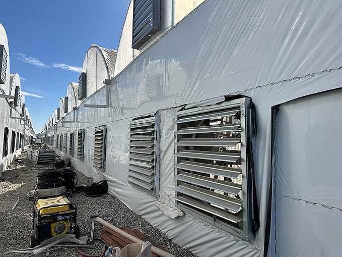 54” Belt Driven Greenhouse Exhaust Fan with Shutter, 50” Blade, 54” Square Housing, 25,900 CFM Commercial Agricultural Barn Ventilation Fan, 1.5 HP 110V Motor, Open Box Condition