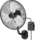 MEPTY 20" Wall Mount Fan, Heavy Duty Industrial Wall Fan, High Velocity Oscillating Fans with 3 Speeds for Patio, Shop, Greenhouse, Garage, Commercial, Household use