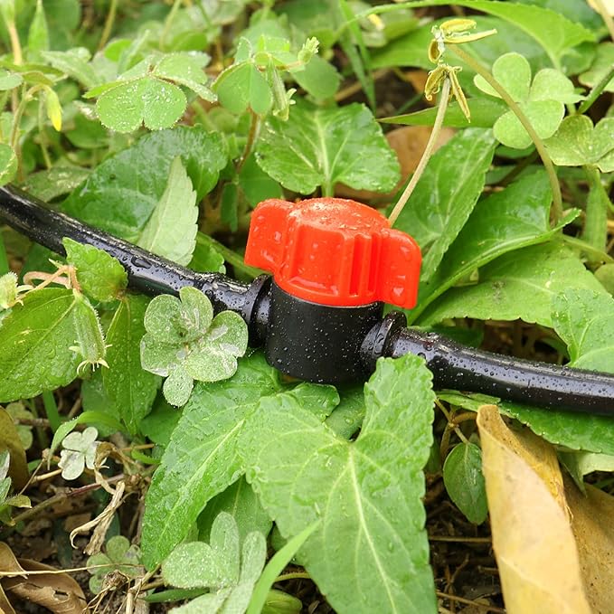 Gardrip 1/4" Drip Irrigation Valve - 25 Pack Shut Off Switch Fits 1/4 Inch Drip Tubing - Cut Off Valve for Garden Lawn Irrigation