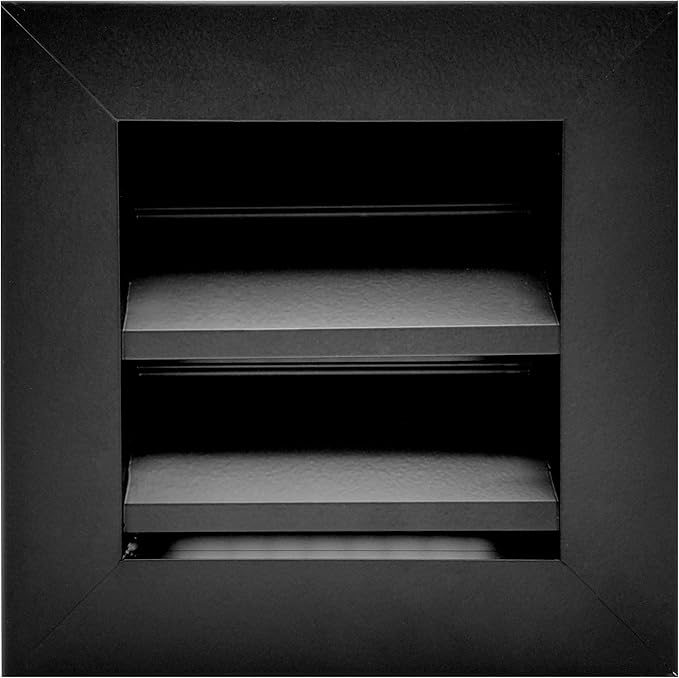 HVAC Premium 6"W x 6"H Aluminum Exterior Gable Louver Vent for Walls & Crawlspace - Weather-Resistant Air Grille with Screen Mesh - Black [Outer Dimensions 7.75"W x 7.75"H]