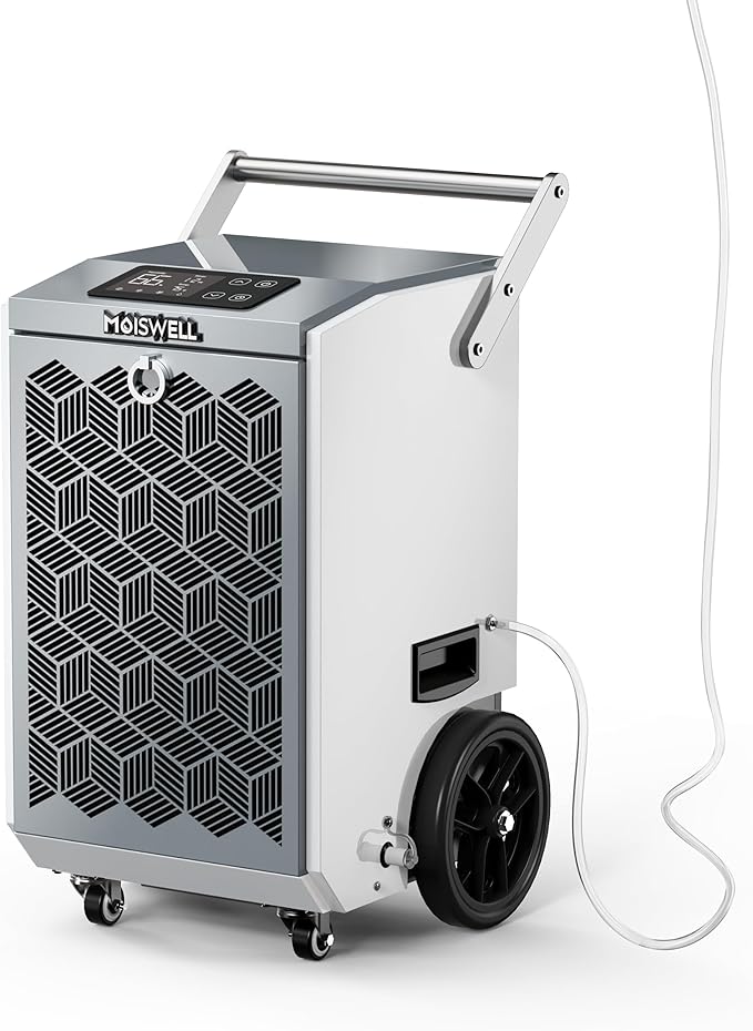 160 Pints Commercial Dehumidifier with Pump and Drain Hose for Basements, Heavy Duty Commercial Grade Dehumidifiers for Large Spaces, Warehouse, Industry Water Damage Unit, Auto Defrost