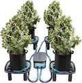 MARS HYDRO Auto Drainage System with Water Pump, 4 Elevated Runoff Trays & 4-Pack 5 Gallon Grow Bags, Plant Drainage Saucers for Indoor Plants Grow Tents