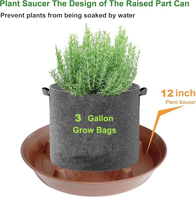 4 Pack Plant Saucer 12 inch, 8 10 14 17 inch, Plant Stand Plastic Plant Saucers for Indoors Outdoor, Heavy Duty Flower Saucers for Potted Plants, Pot Saucers for Plants, Grow Bags Saucers