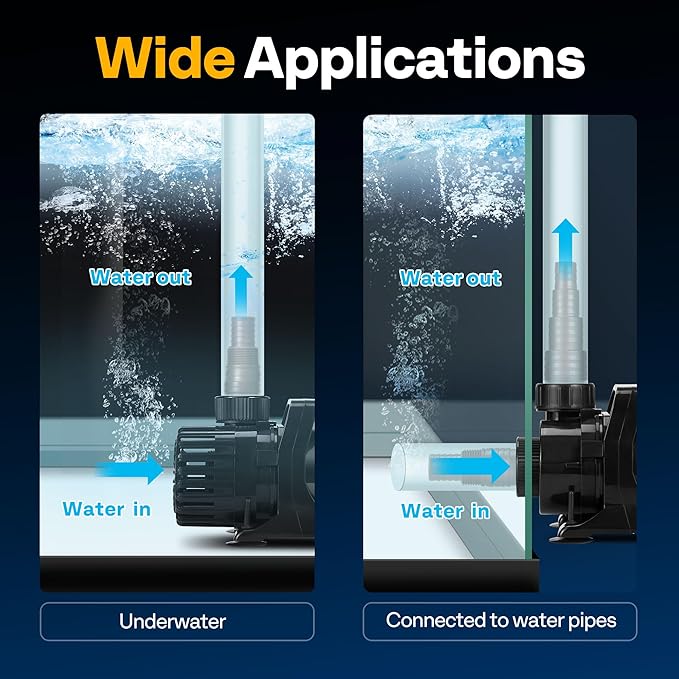 VIVOHOME 120W 2700GPH Submersible Water Pump with 180° Adjustable Water Outlet, 15.1ft High Lift for Waterfall Fountains Fish Tank Pond