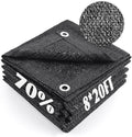 Cool Area 70% Sun Shade Cloth Mesh Tarp with Grommets for Plant Cover 8x20ft Patio Canopy Garden Pergola Greenhouse Car Barn Kennel Black