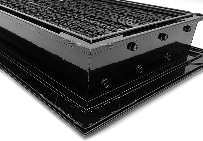 HVAC Premium 16"W x 8"H Aluminum Exterior Gable Louver Vent for Walls & Crawlspace - Weather-Resistant Air Grille with Screen Mesh - Black [Outer Dimensions 17.75"W x 9.75"H]