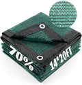 Cool Area 70% Sun Shade Cloth Mesh Tarp with Grommets for Plant Cover 14x20ft Patio Canopy Garden Pergola Greenhouse Car Barn Kennel Dark Green