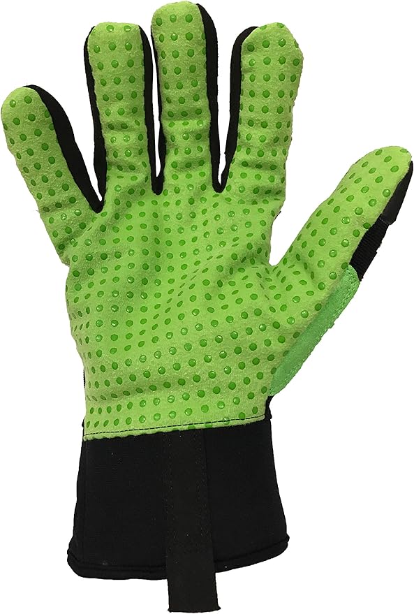 Ironclad KONG SDX2W-04-L Waterproof Oil and Gas Safety Impact Gloves, Large ,Black/Green