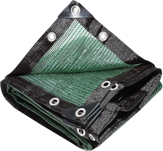 70% Green Shade Cloth with Grommets, 10 FT X 14 FT Premium Heavy Duty Shade Cover, UV Blocking Mesh Tarp for Garden, Patio Plants Cover, Barns Kennel,Tomatoes