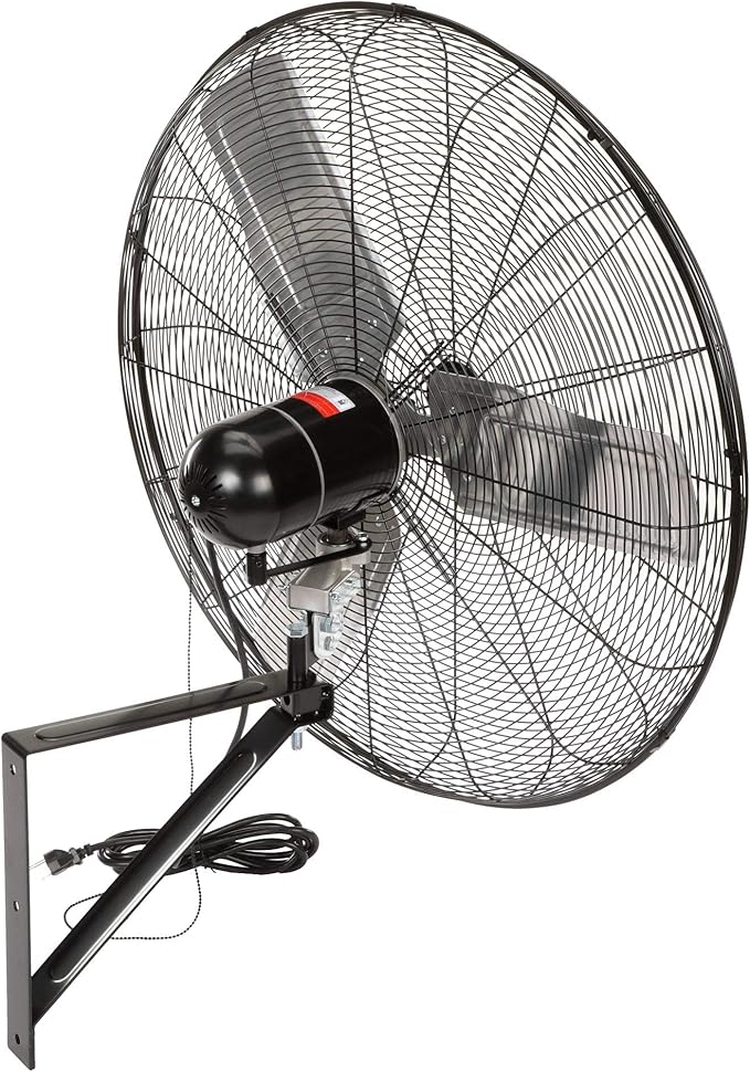TPI Corporation CACU30WO 30" High Velocity Oscillating Pedestal Mount Fan for Garage, Commercial, Industrial — 3 Speed 120 Volt Motor, 9' Cordset
