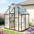 6 x 4 FT Greenhouse for Outdoors, Polycarbonate Greenhouse with Quick Setup Structure and Roof Vent, Aluminum Large Walk-in Green House for Outside Garden Backyard, Dark Gray