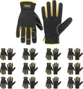 HANDLANDY Men Leather Gardening Gloves, Utility Work Gloves for Mechanics, Construction, Driver