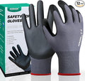 Kebada W5-12 Pairs Safety Work Gloves Foam Nitrile Coated, Seamless Knit Nylon Glove with Grip, Ideal for Mechanic, Warehouse, Construction & Gardening, X-Small