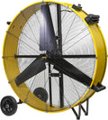 HiCFM 42" Industrial Drum Fan 28000 CFM with 8” Wheels High Velocity 2-Speed Heavy Duty Metal Floor Fan for Warehouses, Shops, Greenhouses, Barns, Gyms