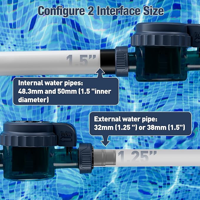 Smart Saltwater Chlorinator System for Above Ground Pool, Up to 10,500 Gallons Pool, Built-in Wi-Fi & App Remote Control, Salt Chlorine Generating System with Smart Digital Panel