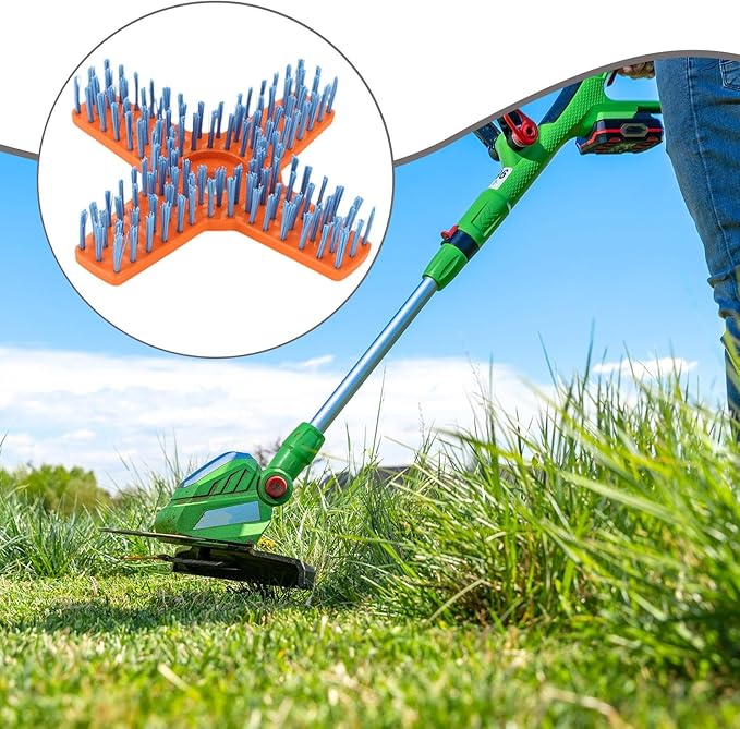 Gralara Lawn Mower Cleaning Brush Mower, Cleaning Tool Nylon Bristles Scrubber Tool for Floor Farm Home Driveway, Electric Lawn Mower, Style C
