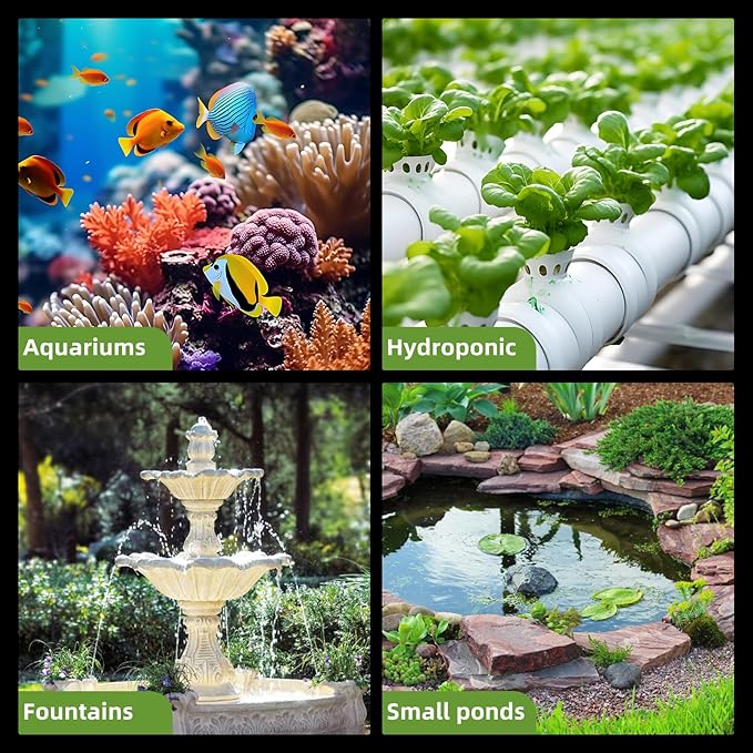 FREESEA Fountain Submersible Water Pump: 330 GPH 25W Small Sump Pump for Outdoor Pond Hydroponic Statuary Waterfall Aquarium Fish Tank