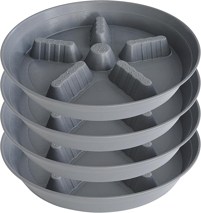 4 Pack Plant Saucer 12 inch, 8 10 14 17 inch, Plant Stand Plastic Plant Saucers for Indoors Outdoor, Heavy Duty Flower Saucers for Potted Plants, Pot Saucers for Plants, Grow Bags Saucers