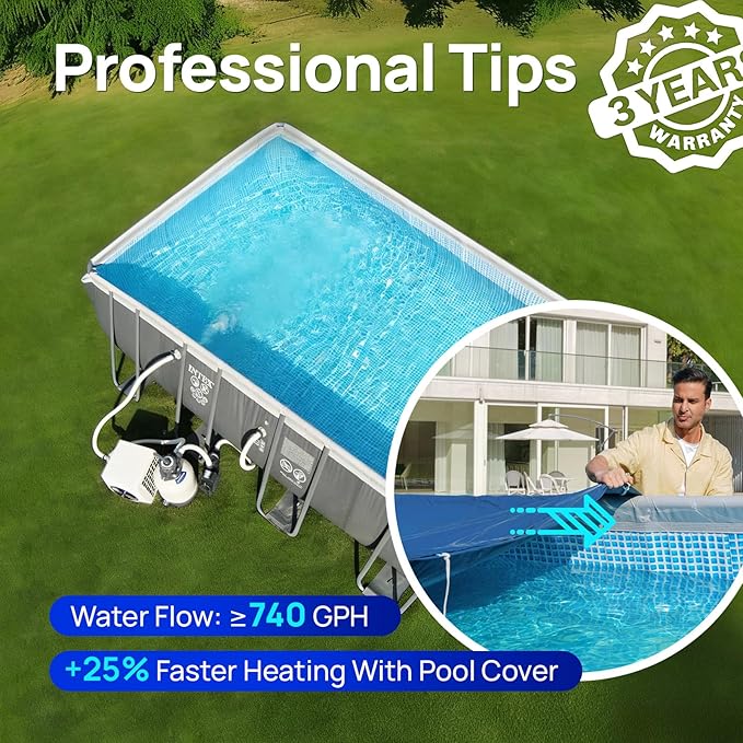 AQUASTRONG 22,000 BTU Inverter Swimming Pool Heat Pump,7.5 COP Pool Heater for Above Ground and Inground Pool Heating Smart WiFi Control and Cooling Pool Heater Pools Up to, 7000 Gallons