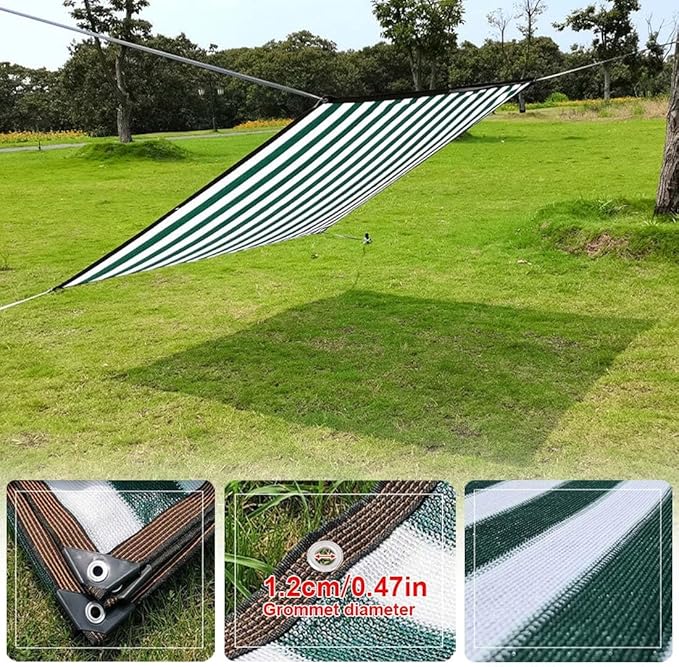 80% Garden Shade Fabric Sun Shade Cloth Dark Green White Shade net Sunblock Mesh,HDPE Shading Net with Grommets,Greenhouse Cover Shade Tarp 3x6 ft to 40x44 ft(3x20ft)