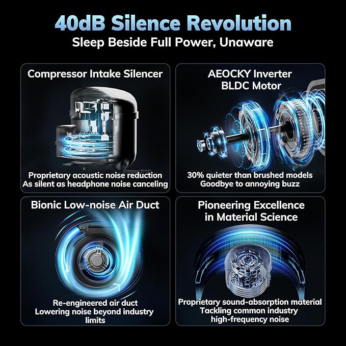 AEOCKY 50 Pint/Day Compressor Dehumidifier, 3500Sq.Ft for Basement, Home, Bedroom, Bathroom, with Drain Hose, Intelligent Humidistat, Quiet