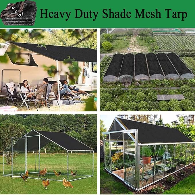 18x27 FT Shade Cloth - for Garden 90% Plant Shades Mesh Tarp with Grommets UV Resistant Durable Outdoor Sun Shades Netting for Chicken Coop Greenhouse Vegetables Pergola Patio Plants Cover