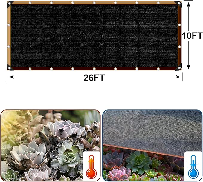 Shade Cloth - for Garden 90% Plant Shades Mesh Tarp with Grommets Outdoor Sun Shades Netting for Chicken Coop Greenhouse Vegetables Pergola Patio Cover