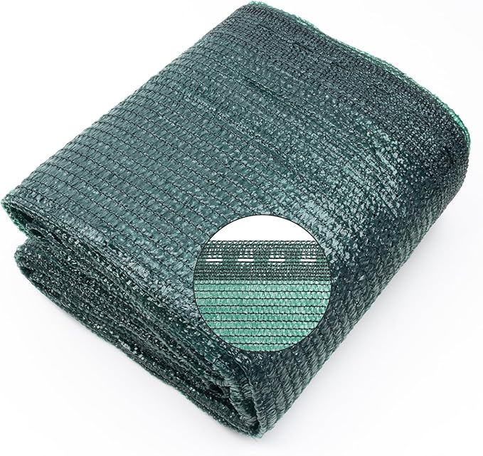 Cool Area 70% 6.5x20ft Sunblock Shade Cloth Cover Mesh UV Resistant Net for Garden Flower Plant Greenhouse, Dark Green