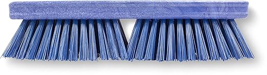 SPARTA Plastic Floor Scrub Brush, Brush Head Only, Deck Brush with ACME Standard Thread Fitting for Deck, Industrial Kitchens, and Hospitals, 10 Inches, Blue
