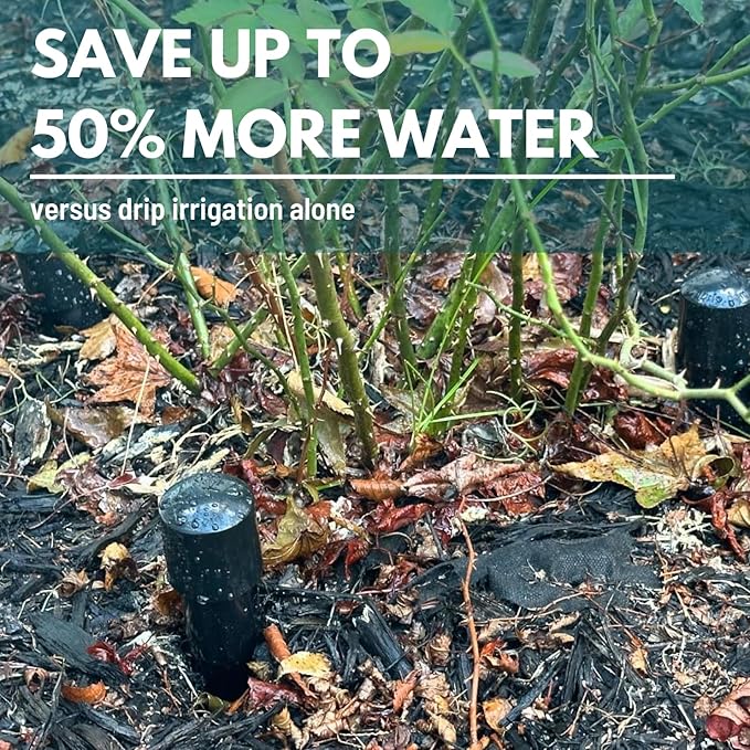 14 in. DEEP DRIP Plant Watering Stake (3 Pack) (Black) | UV-Protected ABS Plastic Deep Root Irrigation Spike for Yard Plants, Shrubs, Vines