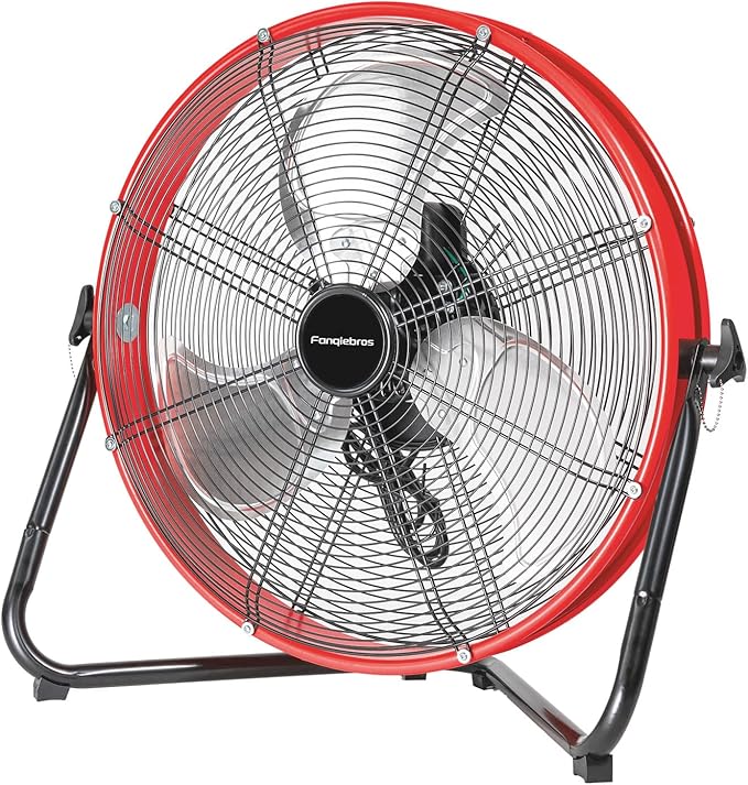 20" High Velocity Metal Floor Drum Fan, 4500 CFM Heavy Duty Industrial Shop Fan, 3 Speed, 360 Degree Tilt, Wall Mounted & Floor Design for Warehouse, Commercial, Barn, Garage - UL Safety Listed