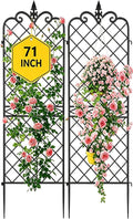 AMAGABELI GARDEN & HOME Garden Trellis 2 Pack 71”x20” Heavy Duty Rustproof Wall Trellis for Climbing Plants Outdoor Metal Decoration Large Trellis for Potted Plants Support Trellis Roses Black