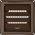 Deflecto Fresh Air Intake Vent Hood with Fixed Louvers for General Venting - Louvered Vent Cover, Weather-Resistant Plastic for Maximum Durability | 4 Inch - Brown (HSM4B/24)