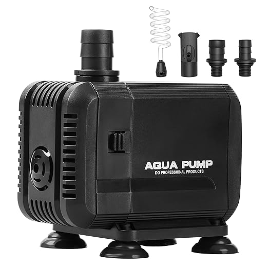 Simple Deluxe 400GPH 15W Water Table Pump (1500L/H) with 3 Nozzles, Perfect for Fish Tank, Pond, Aquarium, Statuary, Hydroponics, Black